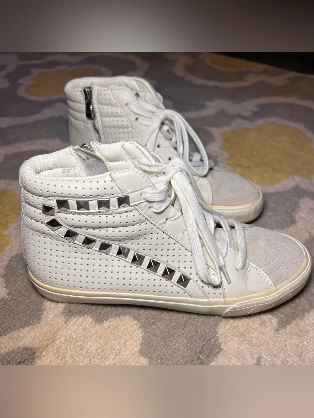 Steve Madden White High-Top Studded Sneakers